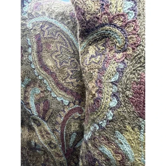 Double D Ranch All Over Heavily Embroidered Pillow x 2 Western Paisley Design - Picture 5 of 10